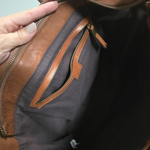 Madewell crossbody satchel - The Transport Satchel - cognac brown leather - Picture 8 of 14